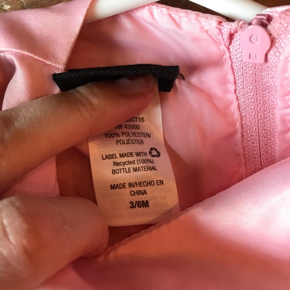 3-6 mo Holiday editions pink floral silk dress - Picture 3 of 4